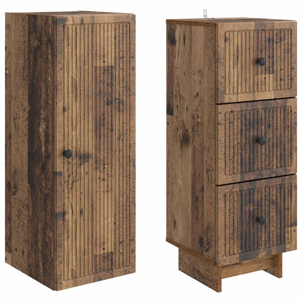 Skåpset 2 pcs Gammalt trä 33 x 34,5 x 90 cm Konstruerat trä