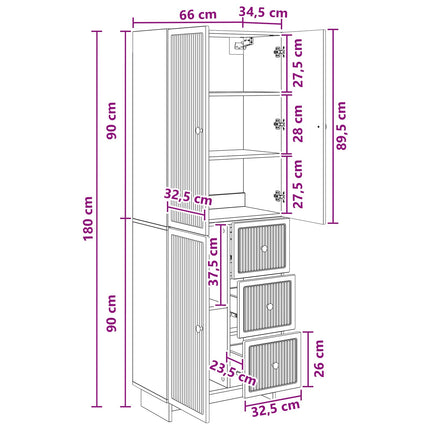 Skåpset 2 pcs 66 x 34,5 x 90 cm Konstruerat trä