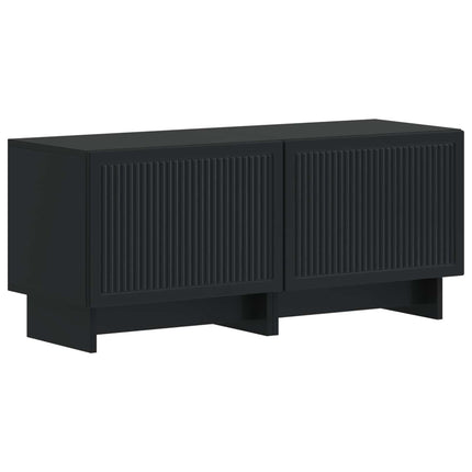 5-delars LED TV-bänk Svart Konstruerat trä