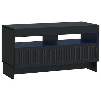 5-delars LED TV-bänk Svart Konstruerat trä