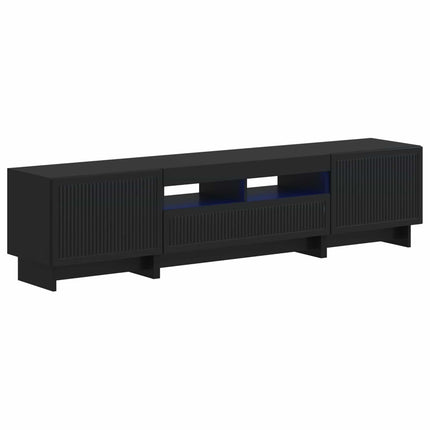 5-delars LED TV-bänk Svart Konstruerat trä