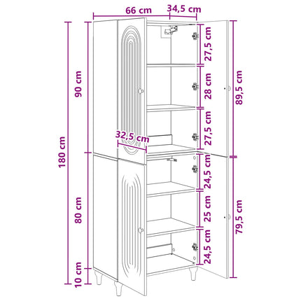 Skåpset 2 pcs 66 x 34,5 x 90 cm Konstruerat trä