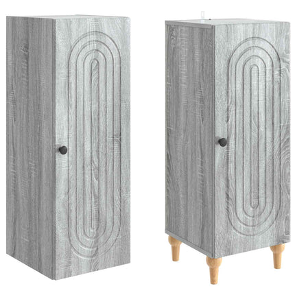 Skåpset 2 pcs Grå Sonoma Konstruerat trä