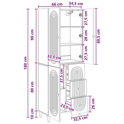 Skåpset 2 pcs 66 x 34,5 x 90 cm Konstruerat trä