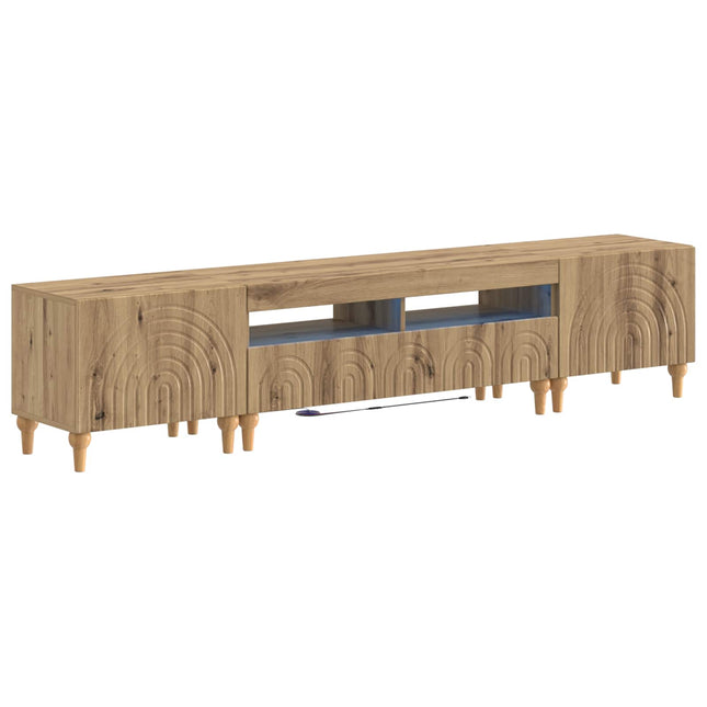 3-delad LED TV-bänk Artisan-ek Konstruerat trä