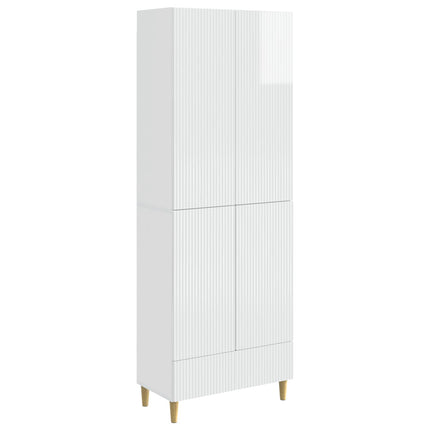 Skåpset 2 pcs Vit högglans 66 x 34,5 x 95 cm Konstruerat trä