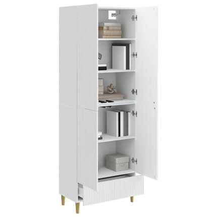 Skåpset 2 pcs Vit högglans 66 x 34,5 x 95 cm Konstruerat trä