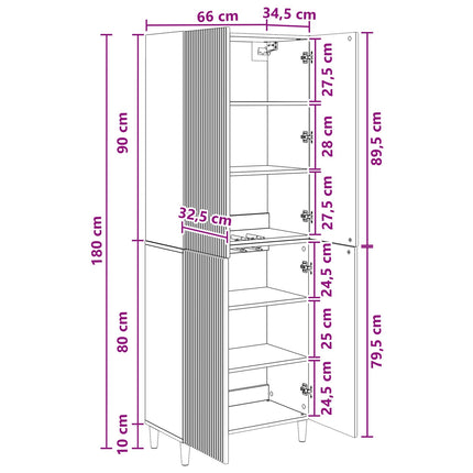 Skåpset 2 pcs 66 x 34,5 x 90 cm Konstruerat trä