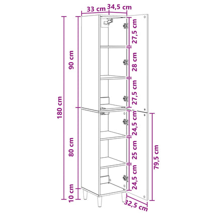 Skåpset 2 pcs 33 x 34,5 x 90 cm Konstruerat trä