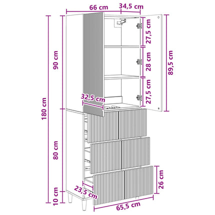 Skåpset 2 pcs Sonoma-ek 66 x 34,5 x 90 cm Konstruerat trä
