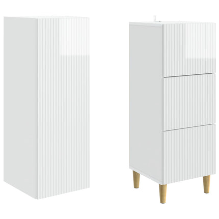 Skåpset 2 pcs Vit högglans 33 x 34,5 x 90 cm Konstruerat trä
