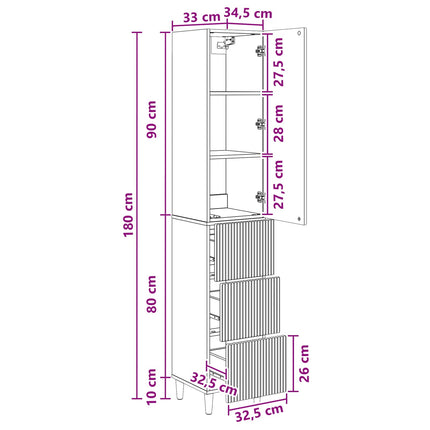 Skåpset 2 pcs 33 x 34,5 x 90 cm Konstruerat trä