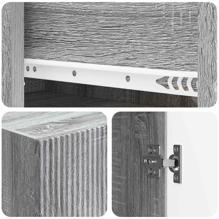 Skåpset 2 pcs Grå Sonoma 66 x 34,5 x 90 cm Konstruerat trä