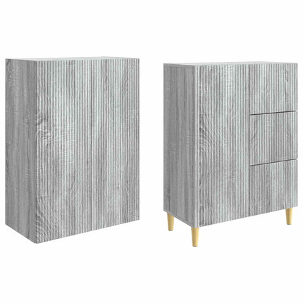 Skåpset 2 pcs Grå Sonoma 66 x 34,5 x 90 cm Konstruerat trä