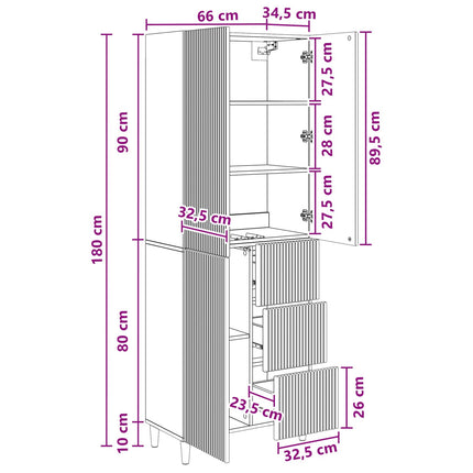 Skåpset 2 pcs Grå Sonoma 66 x 34,5 x 90 cm Konstruerat trä