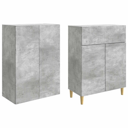 Skåpset 2 pcs Betonggrå 66 x 34,5 x 90 cm Konstruerat trä