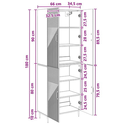 Skåpset 2 pcs 66 x 34,5 x 89,5 cm Konstruerat trä
