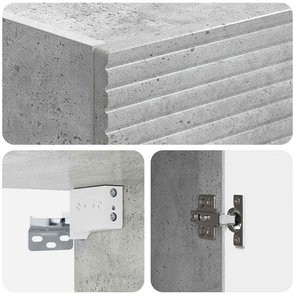 Skåpset 2 pcs Betonggrå 33 x 34,5 x 89,5 cm Konstruerat trä