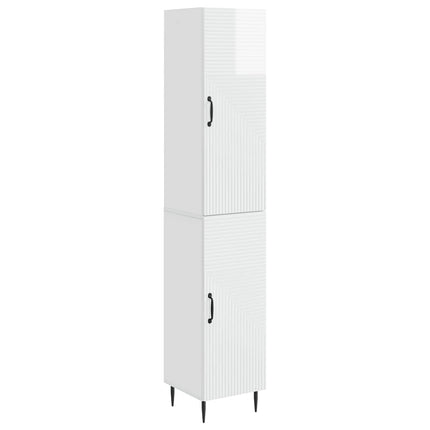 Skåpset 2 pcs Vit högglans 33 x 34,5 x 89,5 cm Konstruerat trä
