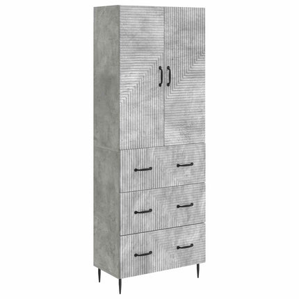 Skåpset 2 pcs Betonggrå 66 x 34,5 x 90 cm Konstruerat trä
