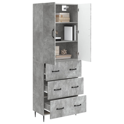 Skåpset 2 pcs Betonggrå 66 x 34,5 x 90 cm Konstruerat trä