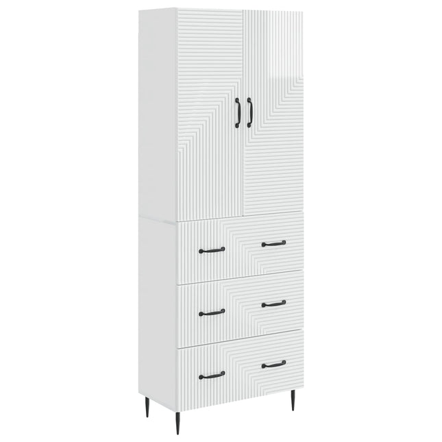 Skåpset 2 st 66 x 34,5 x 90 cm Konstruerat trä Vit högglans