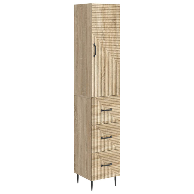 Skåpset 2 st 33 x 34,5 x 90 cm Konstruerat trä Sonoma-ek