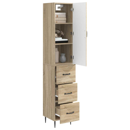 Skåpset 2 pcs Sonoma-ek 33 x 34,5 x 90 cm Konstruerat trä
