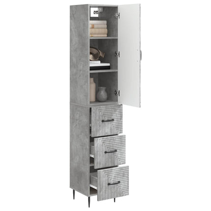 Skåpset 2 pcs Betonggrå 33 x 34,5 x 90 cm Konstruerat trä