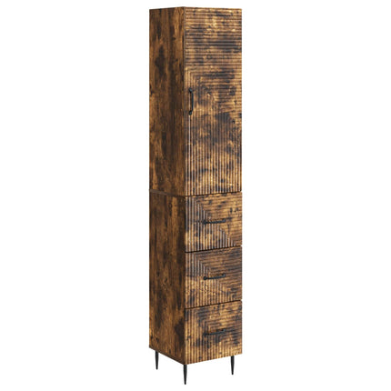 Skåpset 2 pcs Rökt ek 33 x 34,5 x 90 cm Konstruerat trä
