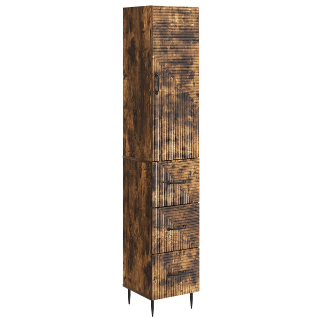 Skåpset 2 st 33 x 34,5 x 90 cm Konstruerat trä Rökt ek