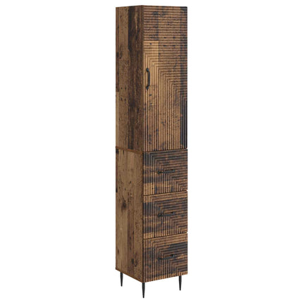 Skåpset 2 pcs Gammalt trä 33 x 34,5 x 90 cm Konstruerat trä