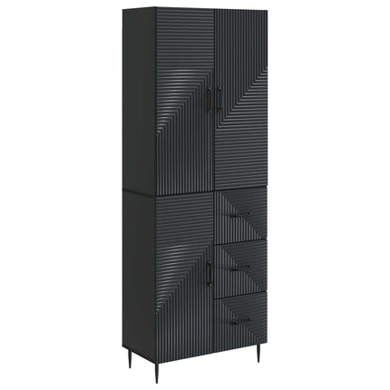 Skåpset 2 pcs Svart 66 x 34,5 x 89,5 cm Konstruerat trä
