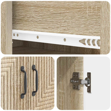 Skåpset 2 pcs Sonoma-ek 66 x 34,5 x 89,5 cm Konstruerat trä