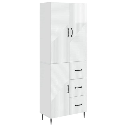 Skåpset 2 pcs Vit högglans 66 x 34,5 x 89,5 cm Konstruerat trä