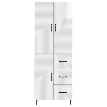 Skåpset 2 pcs Vit högglans 66 x 34,5 x 89,5 cm Konstruerat trä