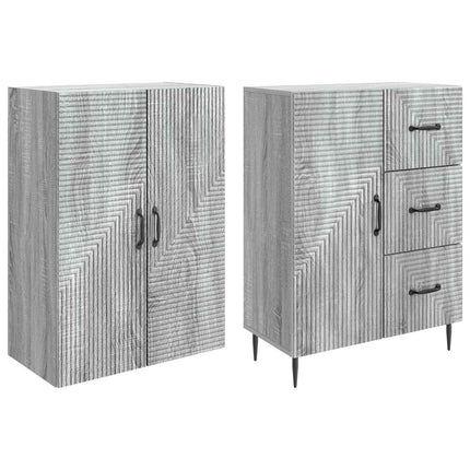 Skåpset 2 pcs Grå Sonoma 66 x 34,5 x 89,5 cm Konstruerat trä