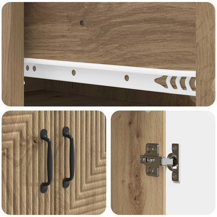Skåpset 2 pcs Artisan-ek 66 x 34,5 x 89,5 cm Konstruerat trä