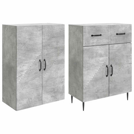 Skåpset 2 pcs Betonggrå 66 x 34,5 x 89,5 cm Konstruerat trä