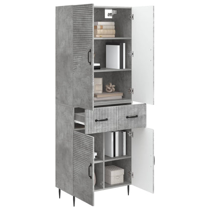 Skåpset 2 pcs Betonggrå 66 x 34,5 x 89,5 cm Konstruerat trä