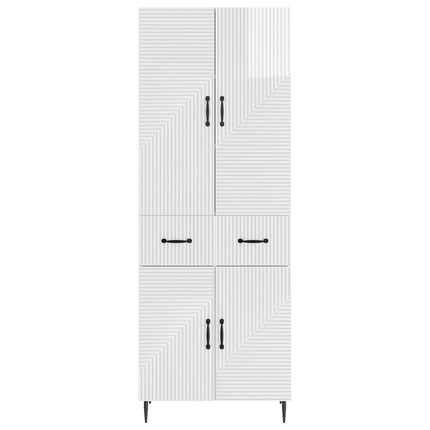 Skåpset 2 pcs Vit högglans 66 x 34,5 x 89,5 cm Konstruerat trä