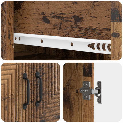 Skåpset 2 pcs Gammalt trä 66 x 34,5 x 89,5 cm Konstruerat trä