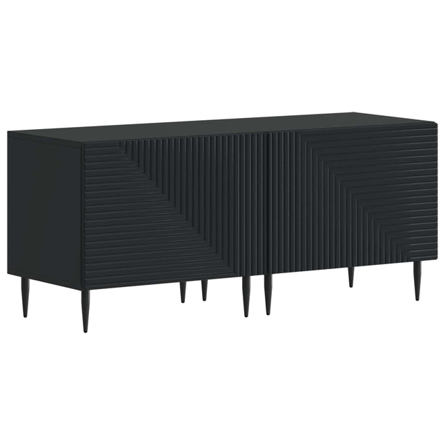 3-delad LED TV-bänk Svart Konstruerat trä