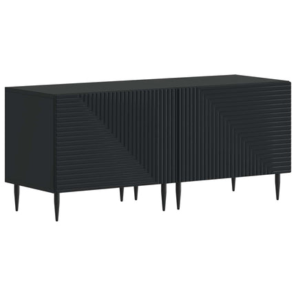 3-delad LED TV-bänk Svart Konstruerat trä