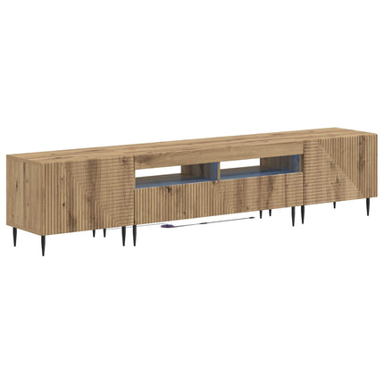 3-delad LED TV-bänk Artisan-ek Konstruerat trä