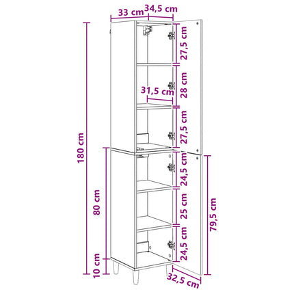 Skåpset 2 pcs Konstruerat trä