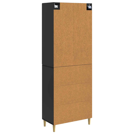Skåpset 2 pcs Svart 66 x 34,5 x 90 cm Konstruerat trä