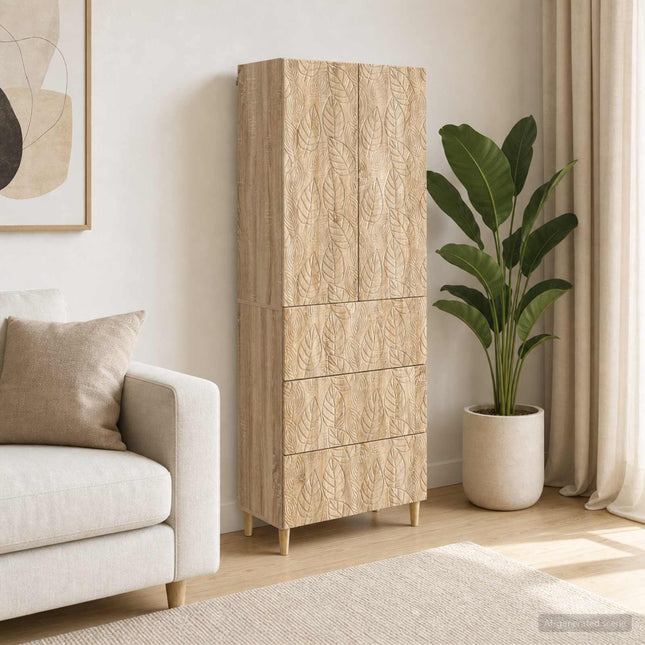 Skåpset 2 st 66 x 34,5 x 90 cm Konstruerat trä Sonoma-ek
