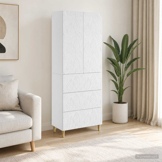 Skåpset 2 st 66 x 34,5 x 90 cm Konstruerat trä Vit högglans