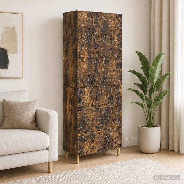 Skåpset 2 st 66 x 34,5 x 90 cm Konstruerat trä Rökt ek